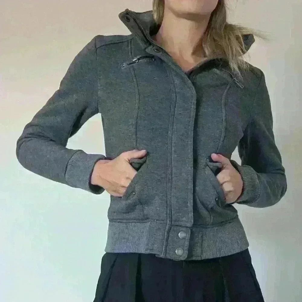 dELiA*s, zip up sweatshirt, jacket, Gray, Size Small - Picture 1 of 12